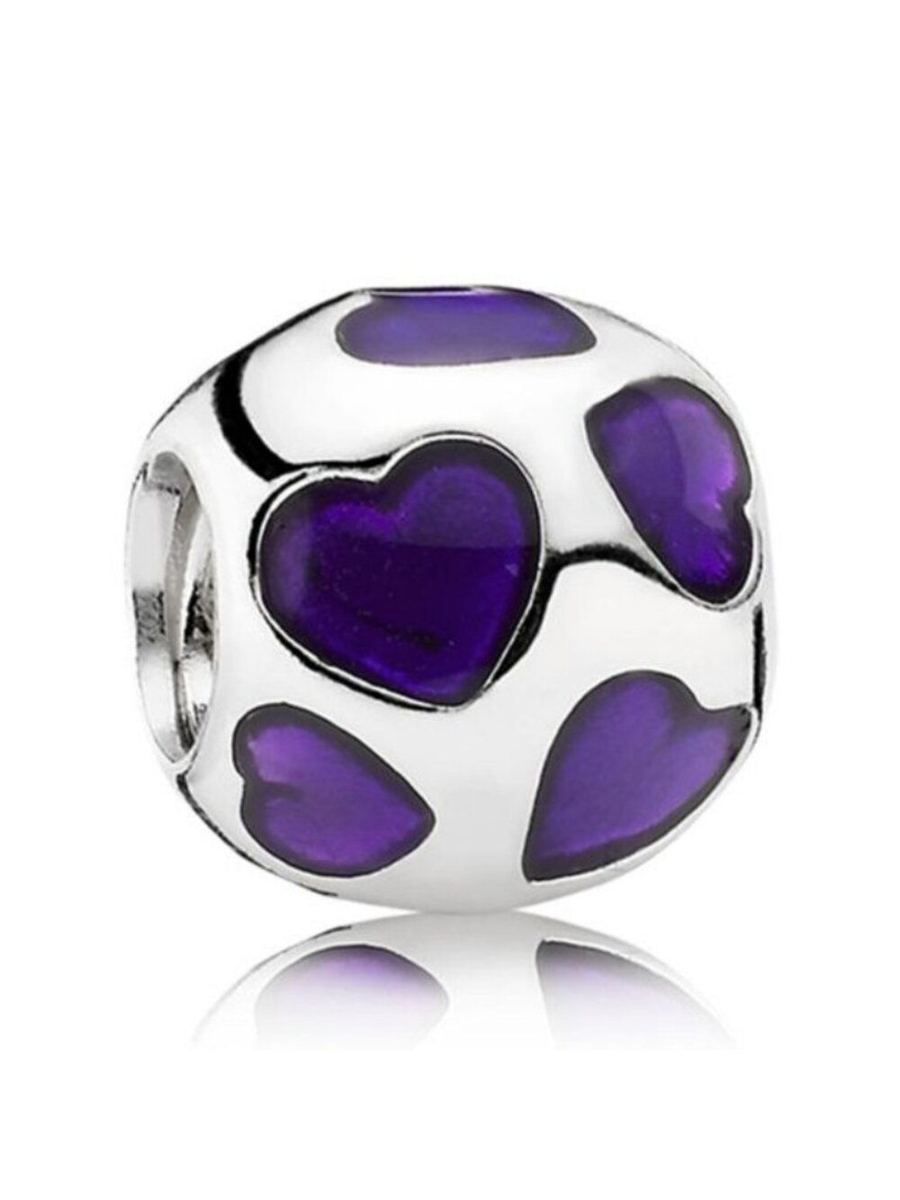 Pandora Retired Sterling Silver Love You Bead with Violet Enamel - 790543EN13